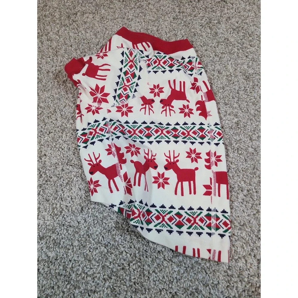 Hanna‎ Andersson Holiday Dog Pajamas Dear Deer White Red  Size Medium